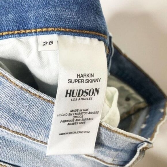 HUDSON Harkin Distressed Skinny Cropped Cuff Jeans - Size 26 - Picture 10 of 12